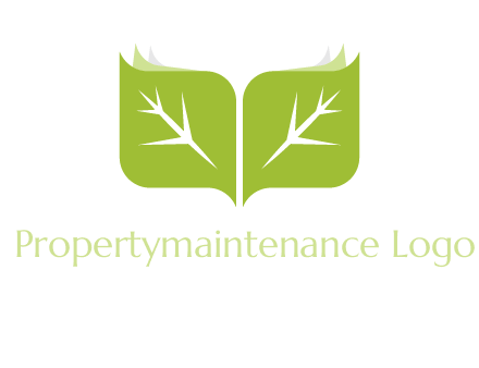 leaves with book icon