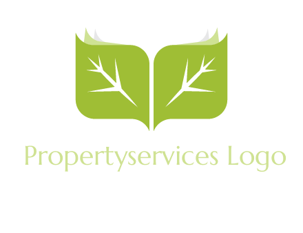 leaves with book icon