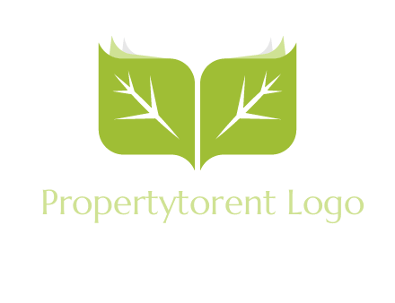 leaves with book icon