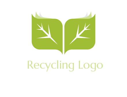 leaves with book icon