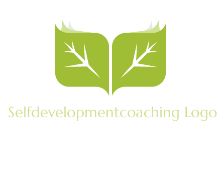 leaves with book icon