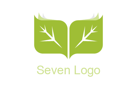 leaves with book icon