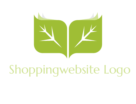 leaves with book icon