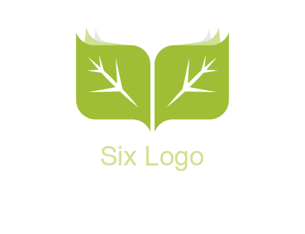 leaves with book icon