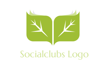 leaves with book icon