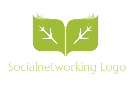 leaves with book icon