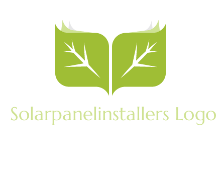 leaves with book icon