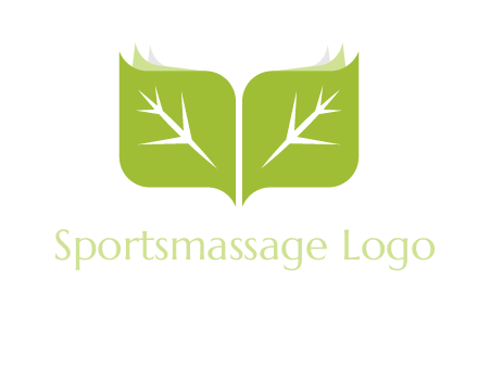 leaves with book icon