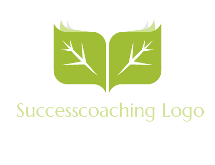 leaves with book icon