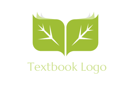 leaves with book icon
