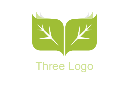 leaves with book icon