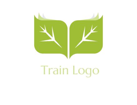leaves with book icon