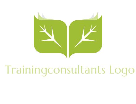 leaves with book icon