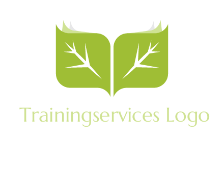 leaves with book icon