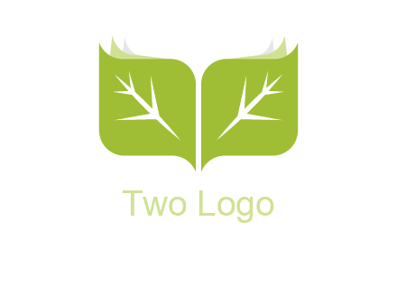 leaves with book icon