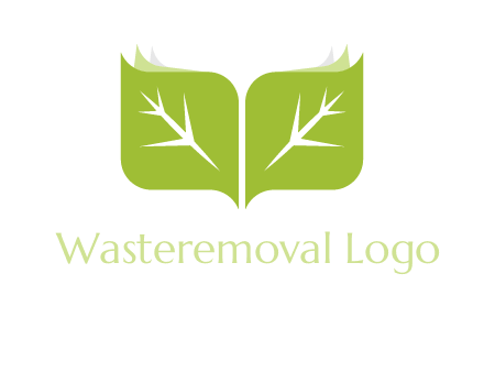 leaves with book icon