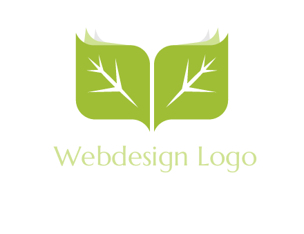 leaves with book icon