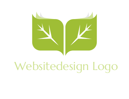 leaves with book icon