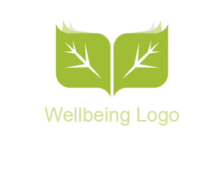 leaves with book icon