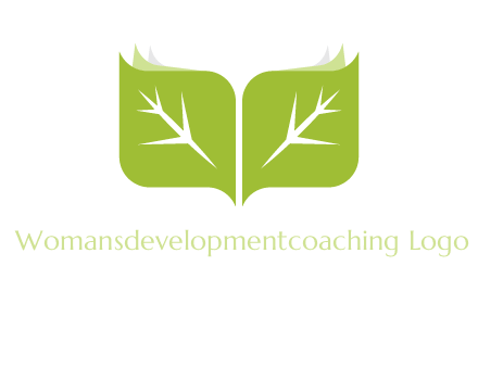 leaves with book icon
