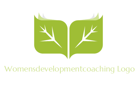 leaves with book icon