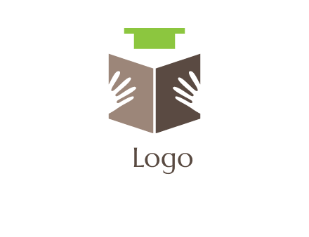 hand with book icon