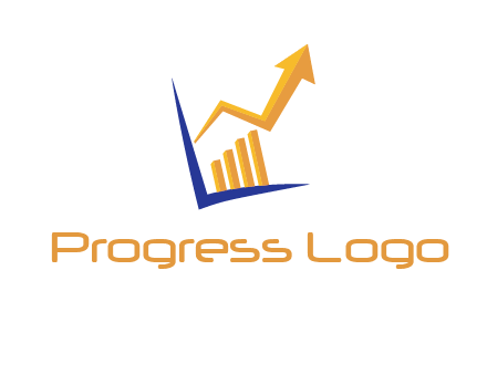 arrow and bar chart finance logo
