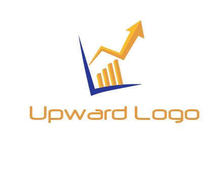arrow and bar chart finance logo
