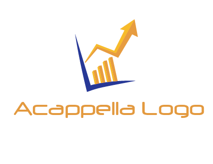 arrow and bar chart finance logo