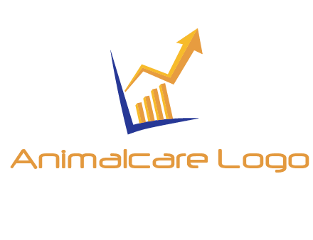 arrow and bar chart finance logo