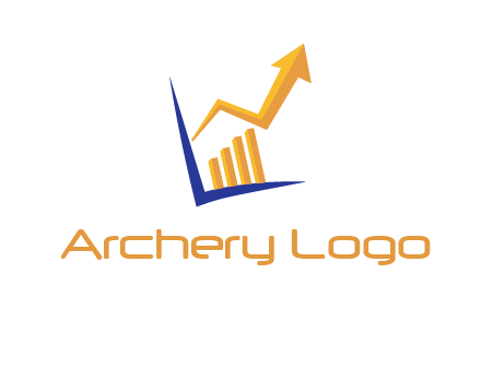 arrow and bar chart finance logo