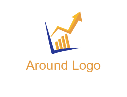 arrow and bar chart finance logo