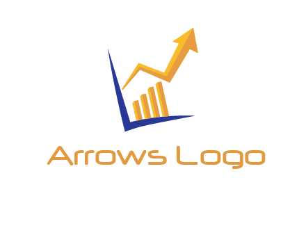 arrow and bar chart finance logo