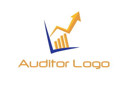 arrow and bar chart finance logo