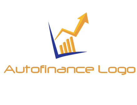 arrow and bar chart finance logo