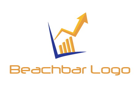 arrow and bar chart finance logo