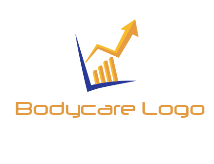 arrow and bar chart finance logo
