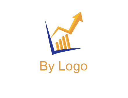 arrow and bar chart finance logo