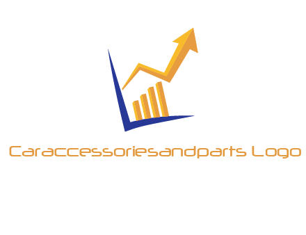 arrow and bar chart finance logo