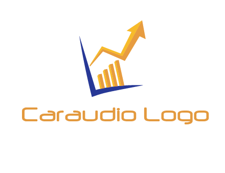 arrow and bar chart finance logo