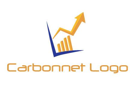 arrow and bar chart finance logo
