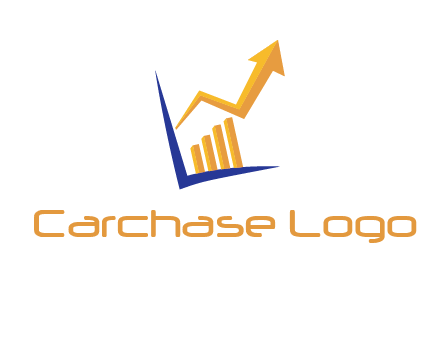 arrow and bar chart finance logo