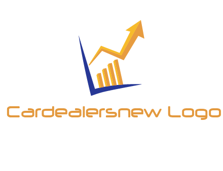arrow and bar chart finance logo