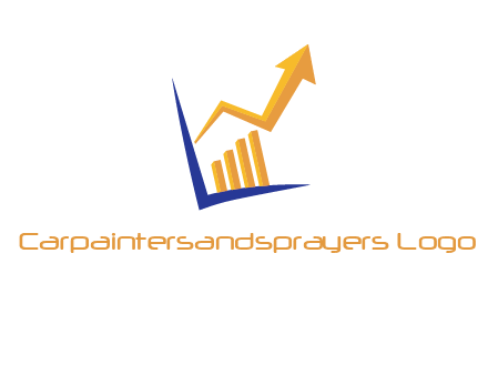 arrow and bar chart finance logo