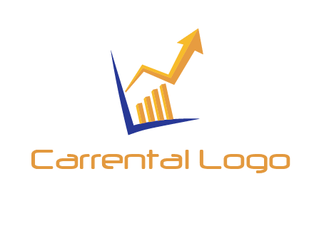 arrow and bar chart finance logo