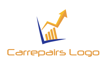arrow and bar chart finance logo