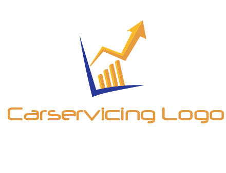 arrow and bar chart finance logo