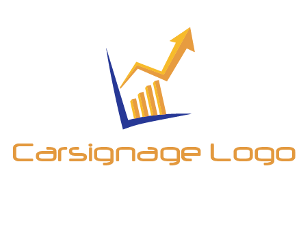 arrow and bar chart finance logo