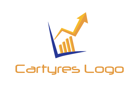 arrow and bar chart finance logo