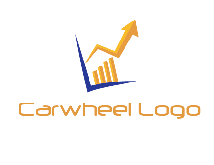 arrow and bar chart finance logo